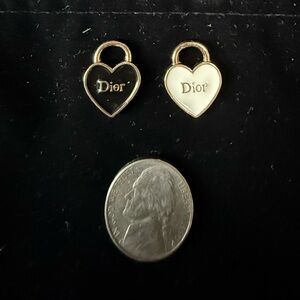 Dior Gold and Cream Heart pendants